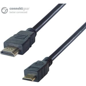 Connektgear 26-7199 HDMI Cable - Black - 2m - Type A to C Connektgear 26-7199 HDMI Cable - Black - 2m - Type A to C