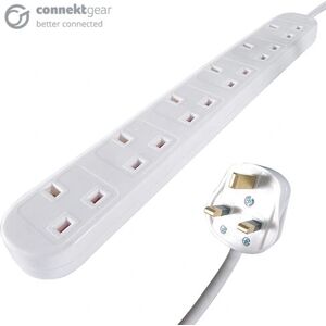 Connekt Gear 27-6030 Power Extension - 6 Sockets, 3m, Indoor Connekt Gear 27-6030 Power Extension - 6 Sockets, 3m, Indoor