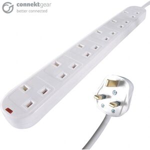 Connekt Gear 27-6050S Surge Protector - 6 Outlets, 5m Cable Connekt Gear 27-6050S Surge Protector - 6 Outlets, 5m Cable