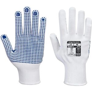 Portwest Blanc/Bleu A110 Gants à Pois - Gants Portwest Blanc/Bleu A110 Gants à Pois - Gants