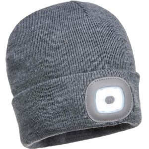 Portwest B029 Unisex Grey Beanie with LED Light - Beanie Hat Portwest B029 Unisex Grey Beanie with LED Light - Beanie Hat