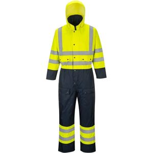 Portwest s485 hi vis contrast coveralls - lined Yellow/Navy - Coveralls Portwest s485 hi vis contrast coveralls - lined Yellow/Navy - Coveralls