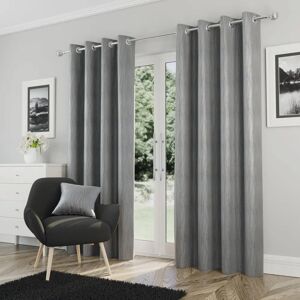 Enhanced Living Goodwood - Thermal, Energy Saving, Dimout Eyelet Pair of Curtains with Wave Pattern silver 168cm width x 229cm drop - Curtains Enhanced Living Goodwood - Thermal, Energy Saving, Dimout Eyelet Pair of Curtains with Wave Pattern silver 168cm width x 229cm drop - Curtains