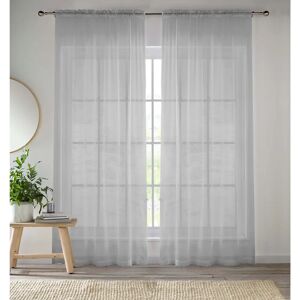Enhanced Living Silver Sheer Voile Curtain Panel Pair - Curtain Type Enhanced Living Silver Sheer Voile Curtain Panel Pair - Curtain Type
