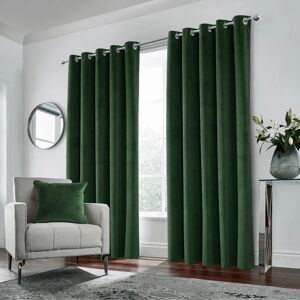 Enhanced Living Velvet Blackout Curtains - Thermal, Eyelet, Green - 168x183cm Enhanced Living Velvet Blackout Curtains - Thermal, Eyelet, Green - 168x183cm