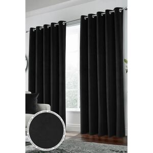 Hampton Velvet - Blackout - Eyelet - Black Curtains Hampton Velvet - Blackout - Eyelet - Black Curtains