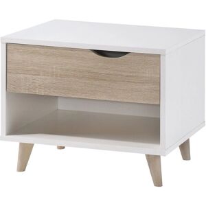 Bayswater Model 1 Drawer Bedside White-Oak - Bedside Cabinet Bayswater Model 1 Drawer Bedside White-Oak - Bedside Cabinet