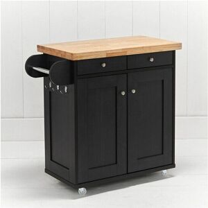 A T Traders LPD 2 Door 2 Drawers Portland Kitchen Island - Black/Oak A T Traders LPD 2 Door 2 Drawers Portland Kitchen Island - Black/Oak