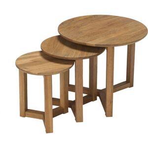 LPD Oak Nest Of 3 Tables - Side Tables LPD Oak Nest Of 3 Tables - Side Tables