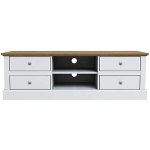 LPD Devon White and Oak 4 Drawer TV Cabinet LPD Devon White and Oak 4 Drawer TV Cabinet