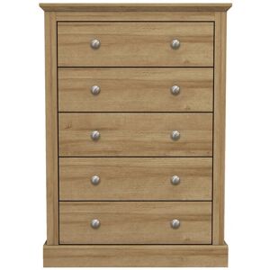 LPD Furniture Devon 5 Drawer Chest - Oak LPD Furniture Devon 5 Drawer Chest - Oak