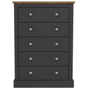 LPD Devon 5 Drawer Charcoal Chest of Drawers LPD Devon 5 Drawer Charcoal Chest of Drawers