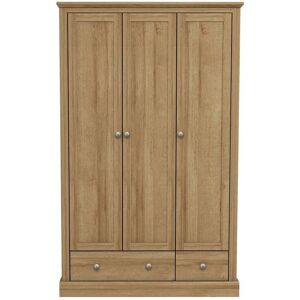 LPD Furniture Devon 3 Door 2 Drawer Wardrobe - Oak LPD Furniture Devon 3 Door 2 Drawer Wardrobe - Oak