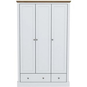 LPD Devon 3 Door 2 Drawer Wardrobe - White - Wardrobe LPD Devon 3 Door 2 Drawer Wardrobe - White - Wardrobe