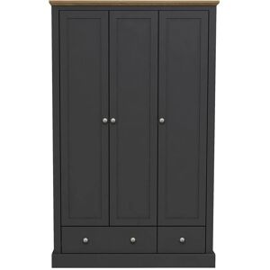LPD Devon 3 Door 2 Drawer Wardrobe - Charcoal & Oak LPD Devon 3 Door 2 Drawer Wardrobe - Charcoal & Oak