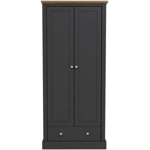 LPD Devon 2 Door Wardrobe - Charcoal - Traditional Storage LPD Devon 2 Door Wardrobe - Charcoal - Traditional Storage
