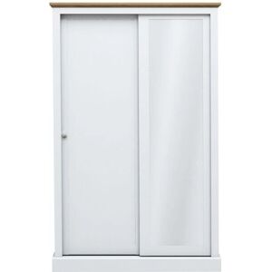 LPD White & Oak Sliding Door Mirrored Double Wardrobe - Wardrobe LPD White & Oak Sliding Door Mirrored Double Wardrobe - Wardrobe