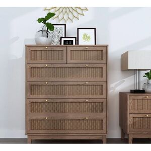 LPD Bordeaux Rattan and Oak 42 Drawer Chest of Drawers - Chest of Drawers LPD Bordeaux Rattan and Oak 42 Drawer Chest of Drawers - Chest of Drawers