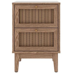 LPD Brockley Bedside Cabinet - Modern Rattan and Gold Accents LPD Brockley Bedside Cabinet - Modern Rattan and Gold Accents