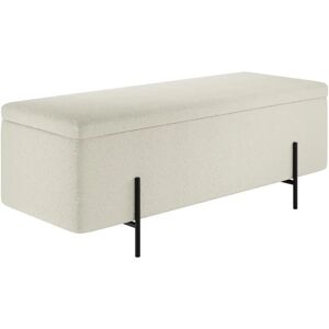 LPD Lola Boucle Footstool Ottoman - Ivory and Black LPD Lola Boucle Footstool Ottoman - Ivory and Black