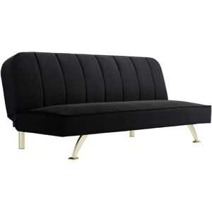 LPD Burlington Folding Sofa Bed - Black, Velvet, Arched Legs - Sofa Bed LPD Burlington Folding Sofa Bed - Black, Velvet, Arched Legs - Sofa Bed