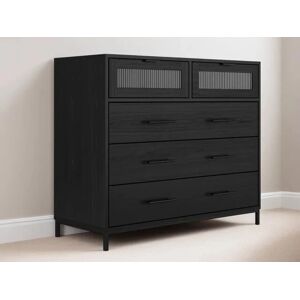 LPD Edison Black Wood Effect 5 Drawer Chest - Chest of Drawers LPD Edison Black Wood Effect 5 Drawer Chest - Chest of Drawers