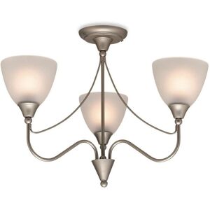 Firstlight Santana 3-Light Satin Steel Opal Glass Ceiling Light Firstlight Santana 3-Light Satin Steel Opal Glass Ceiling Light