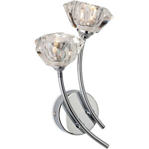 Firstlight Clara 2 Light Wall Lamp - Chrome, Clear Glass, G9 Firstlight Clara 2 Light Wall Lamp - Chrome, Clear Glass, G9