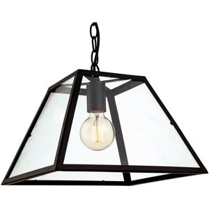 Firstlight Kew 1-Light Ceiling Pendant - Black, Clear Glass, E27 Firstlight Kew 1-Light Ceiling Pendant - Black, Clear Glass, E27