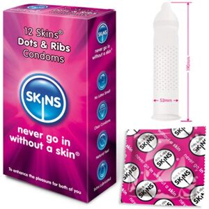 Skins Dots and Ribs Condoms - 12 Pack Skins Dots and Ribs Condoms - 12 Pack