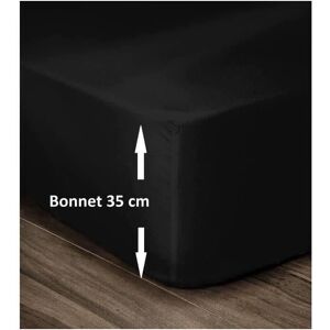 Drap-housse Lovely Home Noir - 180x200 cm - Lit double - Publicité Drap-housse Lovely Home Noir - 180x200 cm - Lit double - Publicité