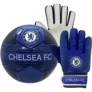 Chelsea FC Junior Model 4 Football & Goalkeeper Gloves Set - Royal Blue Chelsea FC Junior Model 4 Football & Goalkeeper Gloves Set - Royal Blue