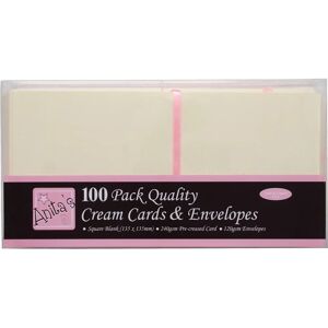 Anita's 100 Stuks Creme Vierkante Blanco Kaarten Anita's 100 Stuks Creme Vierkante Blanco Kaarten