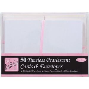 Anita's 50 Pack Pearlescent Blank Cards A6 - Blank Cards Anita's 50 Pack Pearlescent Blank Cards A6 - Blank Cards