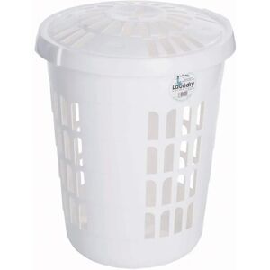 Wham Model: 60L Laundry Hamper - Round Plastic Storage Basket White Wham Model: 60L Laundry Hamper - Round Plastic Storage Basket White