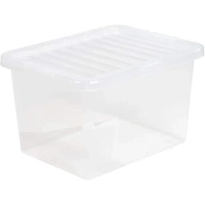 Wham Storage Box Underbed 3 x 25 Litre Stackable Plastic Clothes Tidy Organiser Lid clear - Storage Box Wham Storage Box Underbed 3 x 25 Litre Stackable Plastic Clothes Tidy Organiser Lid clear - Storage Box