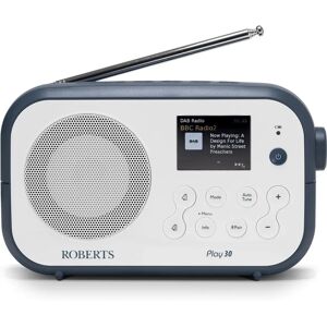 Roberts Play 30 White & Blue DAB+ FM Bluetooth Radio - Portable & Stylish Roberts Play 30 White & Blue DAB+ FM Bluetooth Radio - Portable & Stylish
