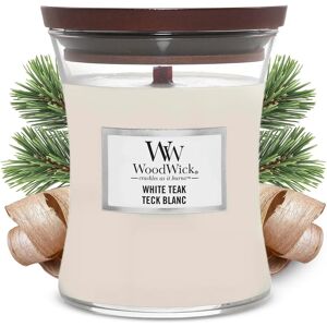 WoodWick White Teak Scented Candle - 275g - Crackling Wooden Wick - Home Decor WoodWick White Teak Scented Candle - 275g - Crackling Wooden Wick - Home Decor