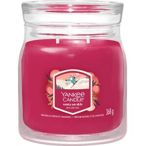 Yankee Candle Bougie en cire rouge Santa sur skis - Bougie signature moyenne Yankee Candle Bougie en cire rouge Santa sur skis - Bougie signature moyenne