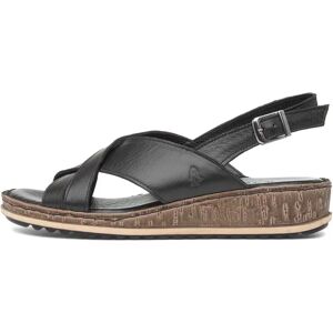 Hush Puppies Elena Crossover Wedges - Black Hush Puppies Elena Crossover Wedges - Black