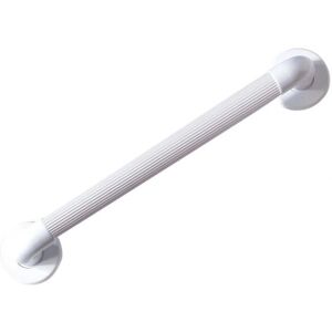 NRS Healthcare White Plastic Fluted Grab Rail - 450mm Bathroom Support NRS Healthcare White Plastic Fluted Grab Rail - 450mm Bathroom Support