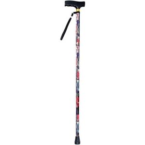 NRS Healthcare Folding Walking Stick Blue Floral - Walking Stick NRS Healthcare Folding Walking Stick Blue Floral - Walking Stick