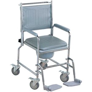 NRS Healthcare Height Adjustable Wheeled Commode - Commodes NRS Healthcare Height Adjustable Wheeled Commode - Commodes