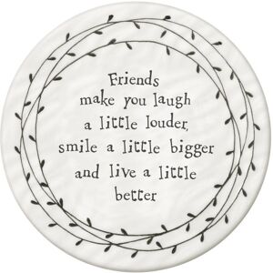 East of India Friends Make You Laugh Louder Porcelain Leaf Coaster - Coaster East of India Friends Make You Laugh Louder Porcelain Leaf Coaster - Coaster