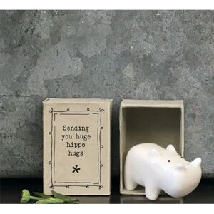 East of India Porcelain MINI Matchbox Hippo Sentimental Hugs Ornament Gift East of India Porcelain MINI Matchbox Hippo Sentimental Hugs Ornament Gift