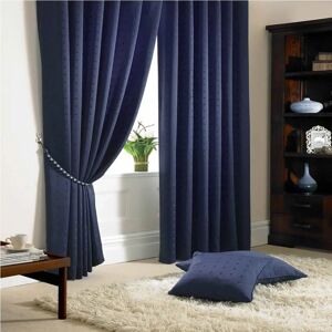 Livinluxury Madi Navy Fully Lined Pencil Pleat Curtains - Curtains Livinluxury Madi Navy Fully Lined Pencil Pleat Curtains - Curtains