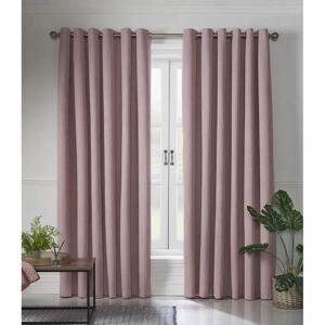 Livinluxury Blush Blackout Linen Look Eyelet Ring Top Curtains - Curtain Type Livinluxury Blush Blackout Linen Look Eyelet Ring Top Curtains - Curtain Type