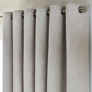 Unknown - Chenille Curtain - Silver - Blackout - Eyelet - Curtains Unknown - Chenille Curtain - Silver - Blackout - Eyelet - Curtains