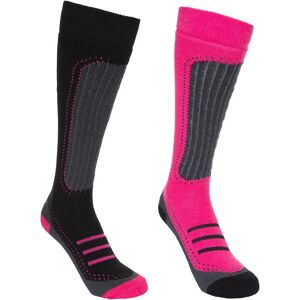 Trespass Janus II - Women Ski Socks - 2 Pack - Cassis/Black Trespass Janus II - Women Ski Socks - 2 Pack - Cassis/Black