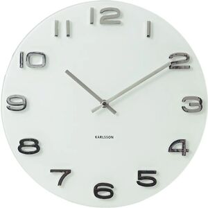 Karlsson White Vintage Round Glass Wall Clock - Wall Clock Karlsson White Vintage Round Glass Wall Clock - Wall Clock